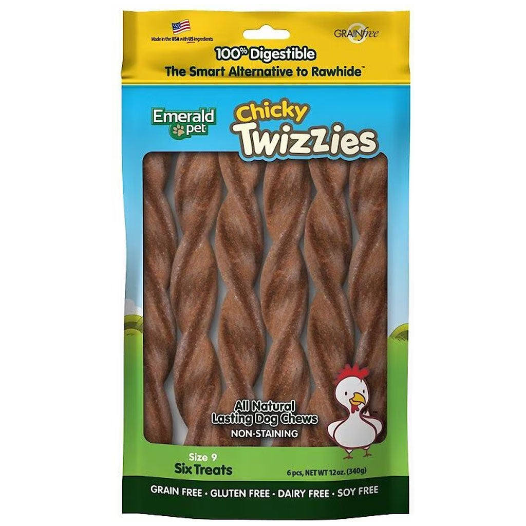 Emerald Pet Chicky Twizzies Grain-Free Dog Treats, 6 count - 0