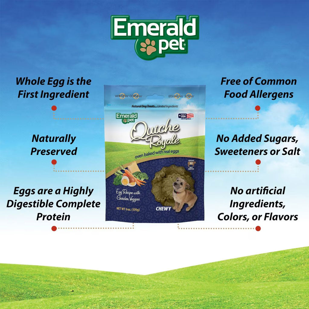 Emerald Pet Quiche Royale Egg Recipe with Garden Veggies Chewy Dog Treats