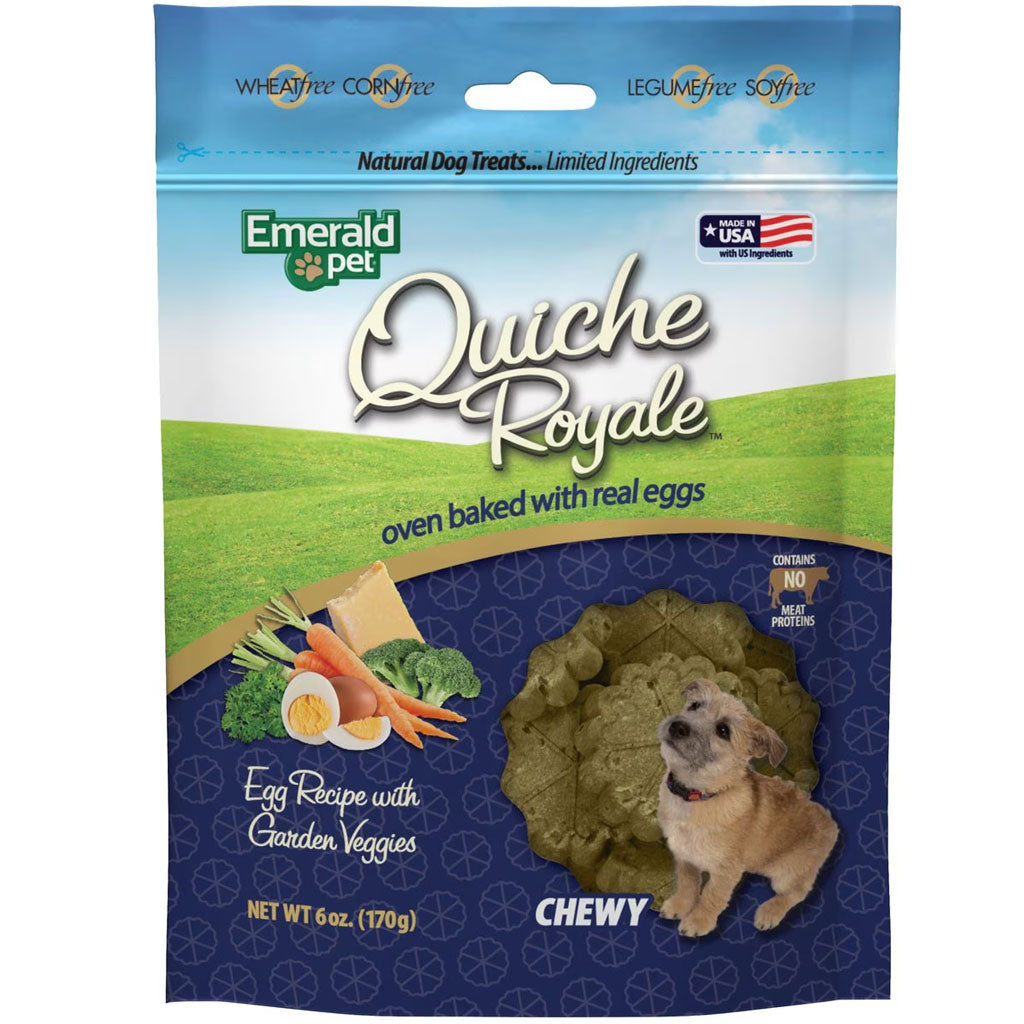 Emerald Pet Quiche Royale Egg Recipe with Garden Veggies Chewy Dog Treats (6 oz)