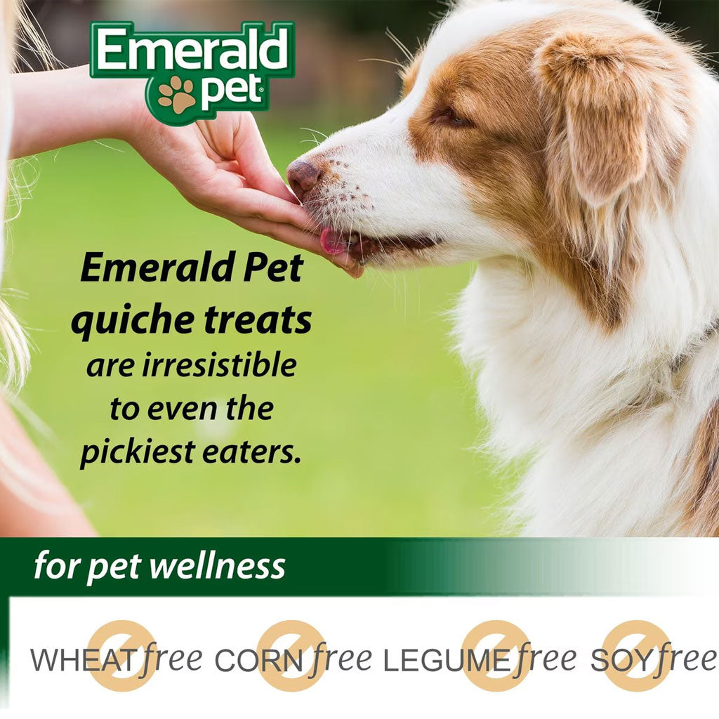 Emerald Pet Quiche Royale Egg Recipe with Bacon & Cheese Chewy Dog Treats 