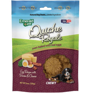 Emerald Pet Quiche Royale Egg Recipe with Bacon & Cheese Chewy Dog Treats (6 oz)