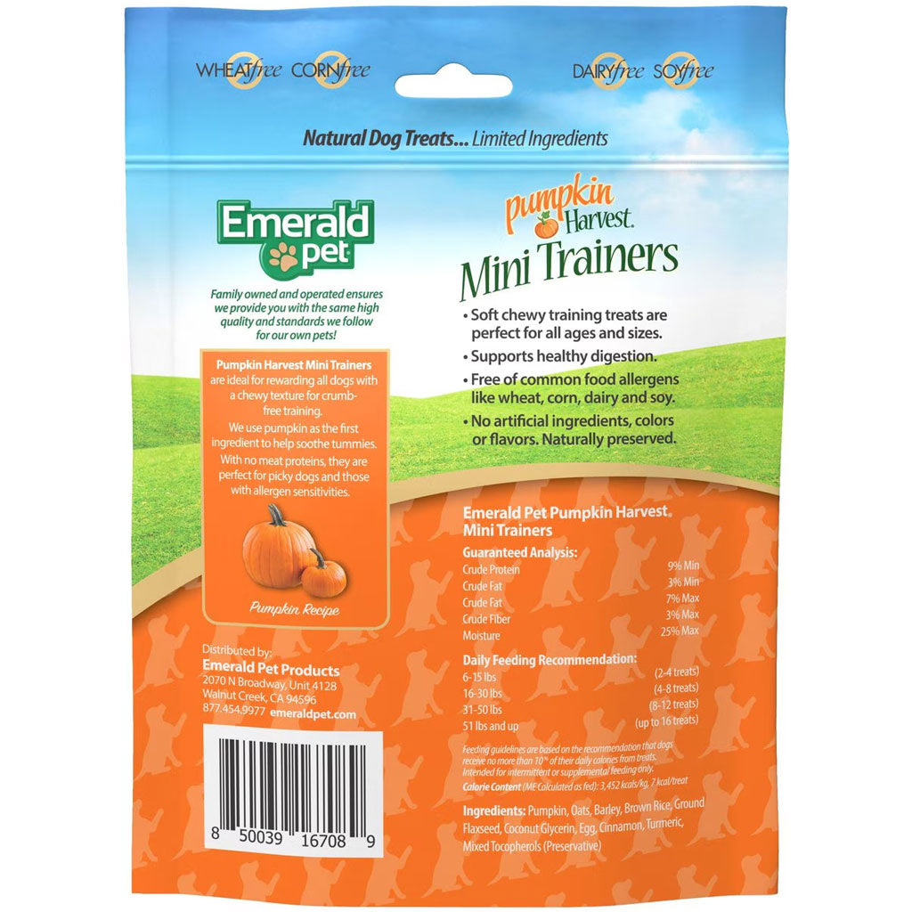 Emerald Pet Pumpkin Harvest Mini Trainers Pumpkin Recipe Dog Treats