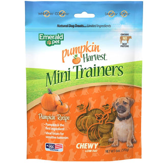 Emerald Pet Pumpkin Harvest Mini Trainers Pumpkin Recipe Dog Treats, 6-oz