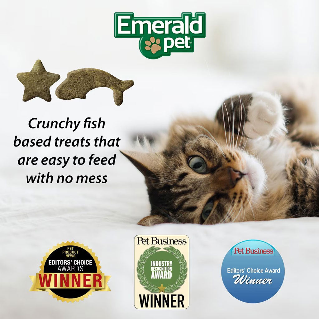 Emerald Pet Wholly Fish! Salmon Recipe Grain-Free Crunchy Cat Treats