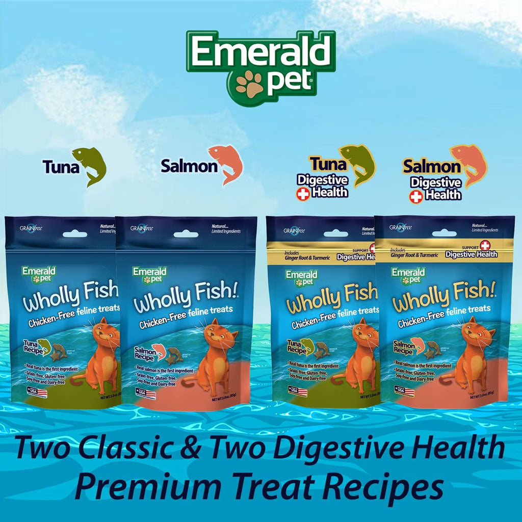 Emerald Pet Wholly Fish! Tuna Recipe Grain-Free Crunchy Cat Treats