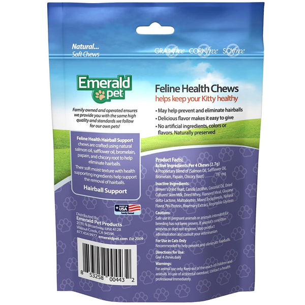 Emerald Pet Hairball Support Grain-Free Cat Soft Chews