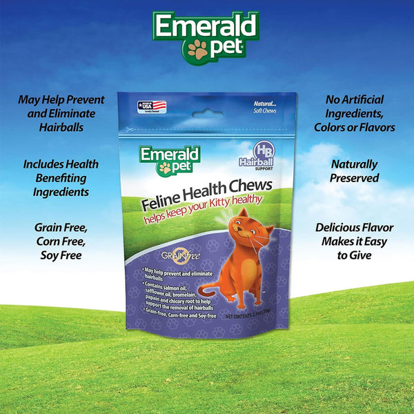 Emerald Pet Hairball Support Grain-Free Cat Soft Chews