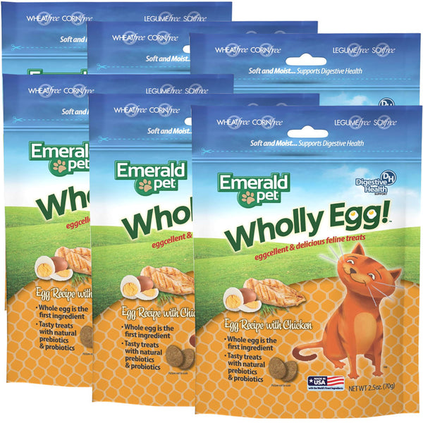 Emerald Pet Wholly Egg Recipe with Chicken Cat Treats 6-pack