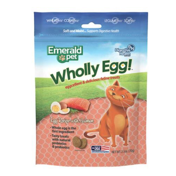 Emerald Pet Wholly Egg Recipe with Salmon Cat Treats, 2.5-oz