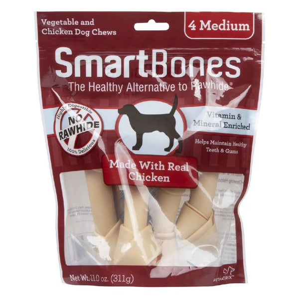 SmartBones Rawhide-Free Chicken Chews For Dogs (4 medium bones)