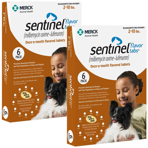Sentinel Flavor Tabs for Dogs 2-10 lbs 12 tablets