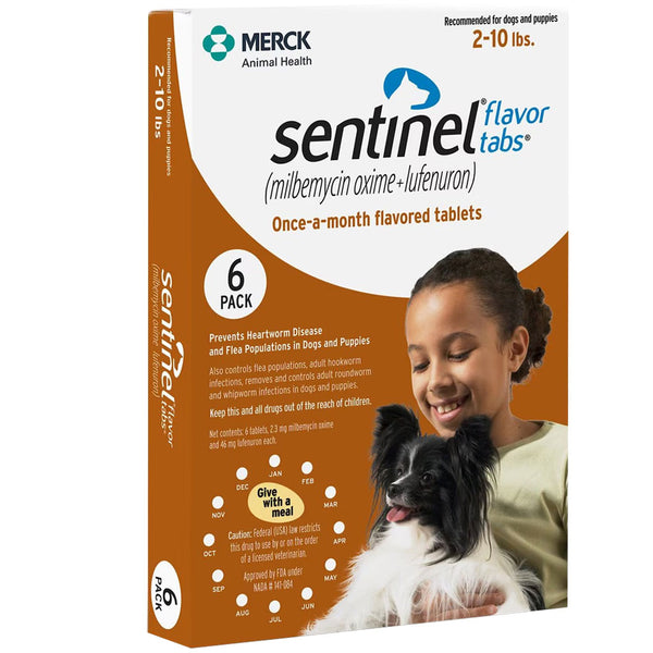 Sentinel Flavor Tabs for Dogs 2-10 lbs 6 tablets