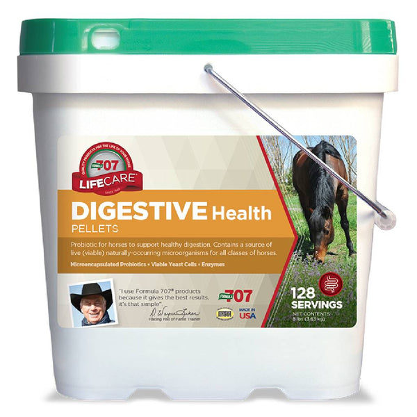Formula 707 Digestive Health Hay Flavor Pellets Horse Supplement (8 lb, 128 Servings)