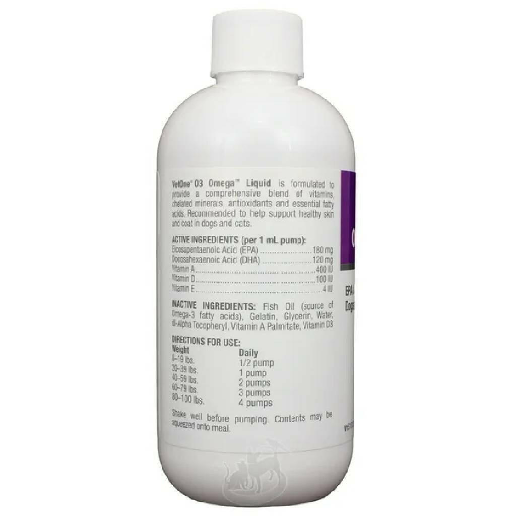 O3 Omega Liquid, EPA and DHA for Dogs and Cats (8 oz)