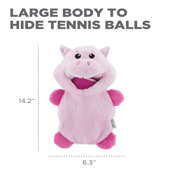 Outward Hound Ball Hogz Piggy Hide and Seek Dog Toy with Tennis Balls
