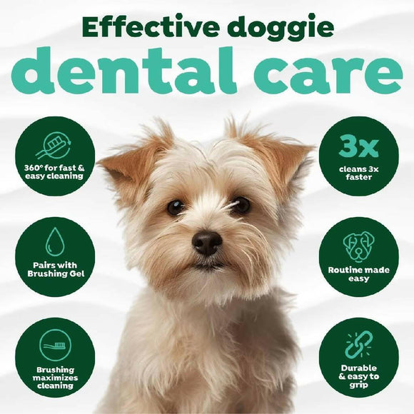 TropiClean Fresh Breath Triple Flex Toothbrush for Small & Medium Dogs