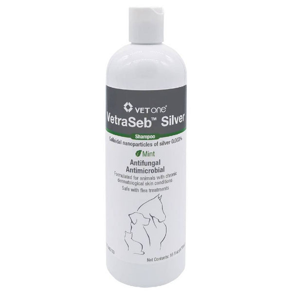 VetraSeb Silver Antimicrobial Shampoo, Mint For Dogs & Cats (16 oz)