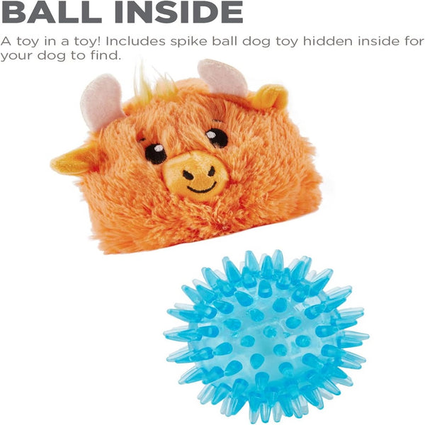 Outward Hound Reversi-Balls Yak Spike Ball Plush Toy For Dog