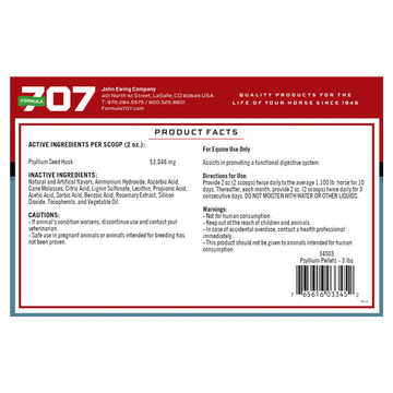 Formula 707 Psyllium Pellets for Horses - 0