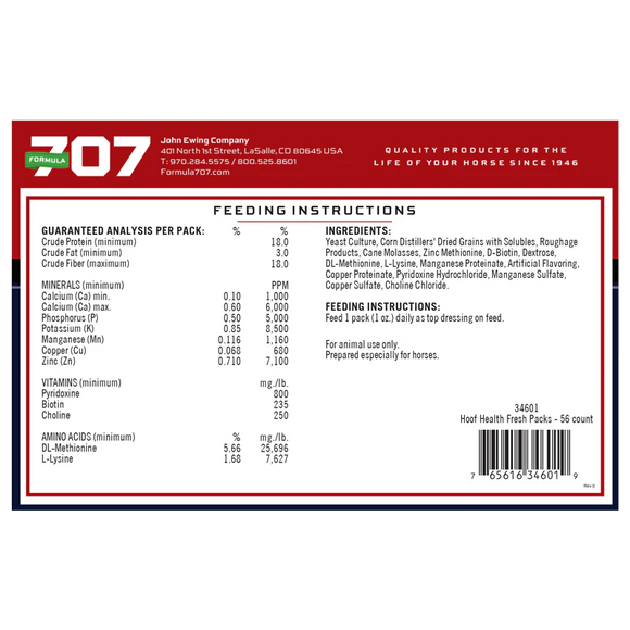 Formula 707 Hoof Health Daily Fresh Packs For Horses (56 Day Supply)