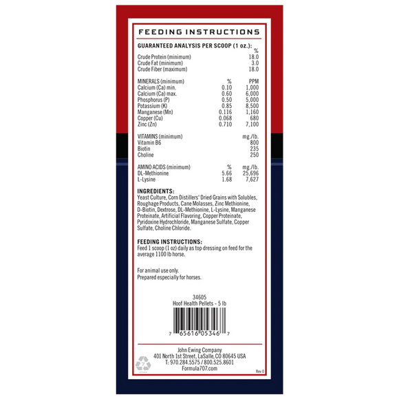 Formula 707 Hoof Health Pellets Supplement For Horses
