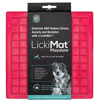 LickiMat Classic Playdate Lick Mat for Dogs Pink