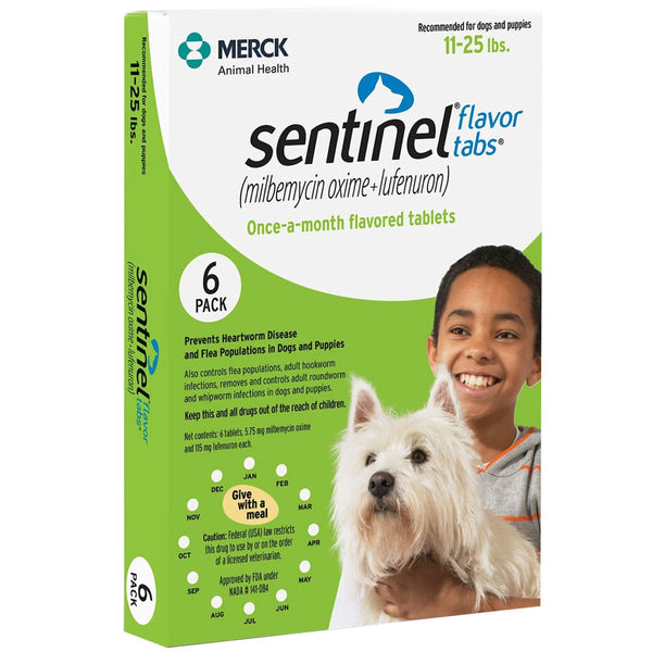 Sentinel Flavor Tabs for Dogs 11-25 lbs 6 tablets
