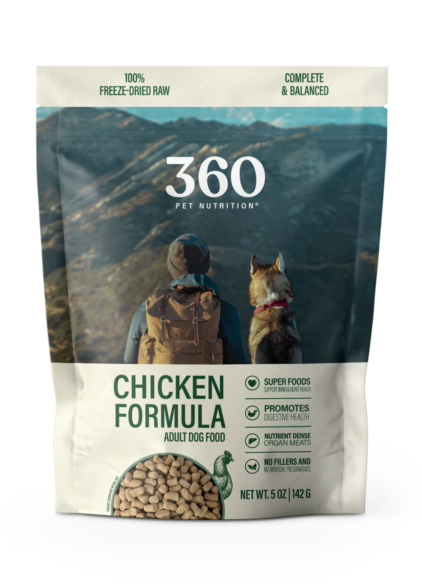 ドッグフード 360 Pet Nutrition Chicken Freeze-Dried Raw Adult Dog Food