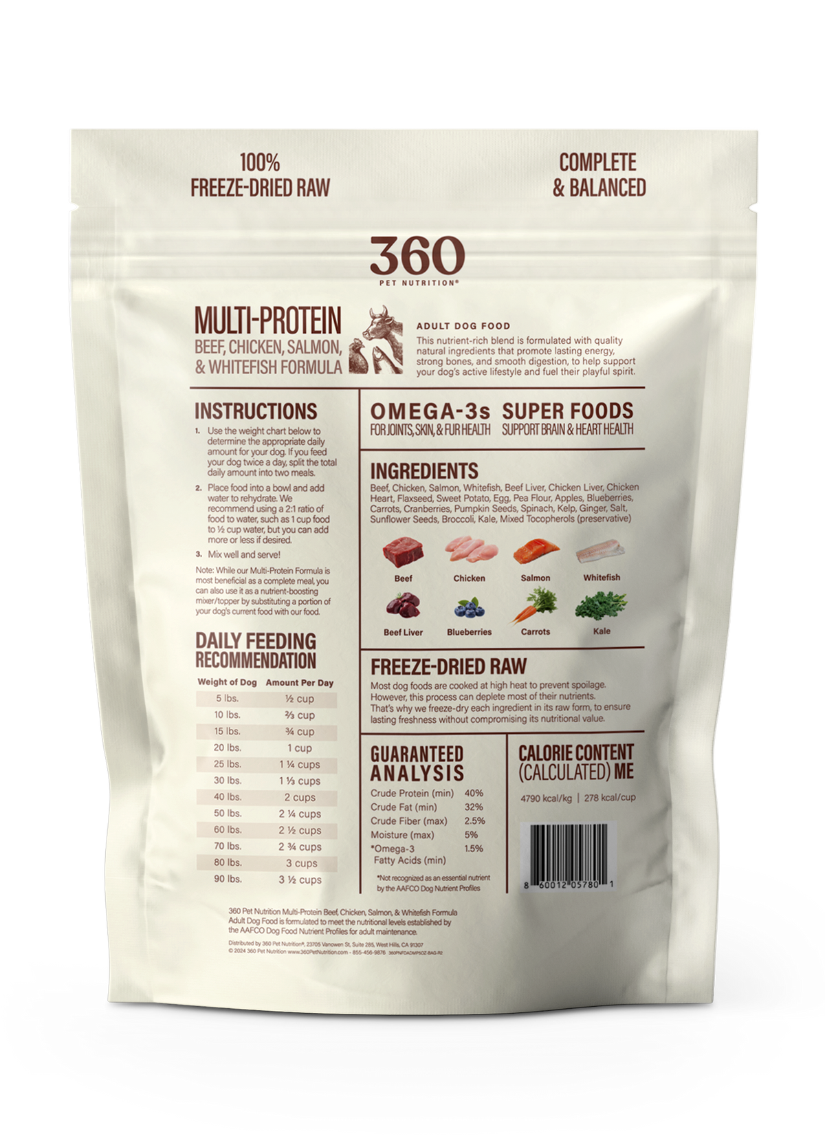 360 Pet Nutrition Multi-Meat Freeze-Dried Raw Complete Meal