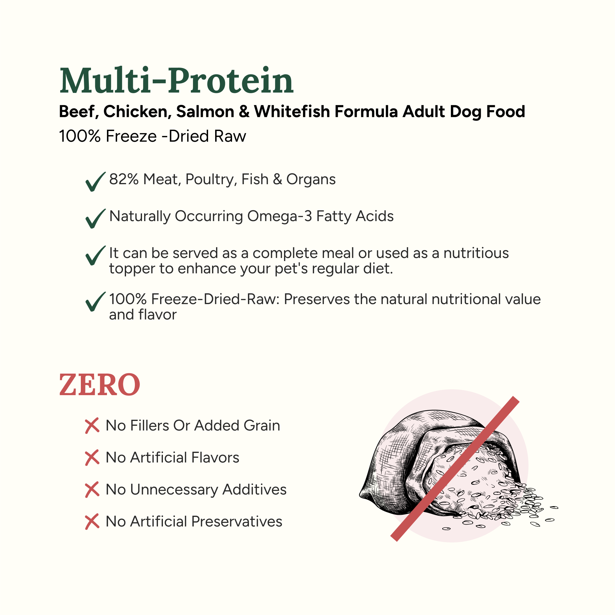 360 Pet Nutrition Multi-Meat Freeze-Dried Raw Adult Dog Food