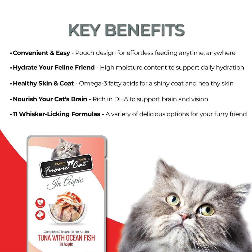 Fussie Cat Premium Tuna with Ocean Fish in Aspic Wet Cat Food