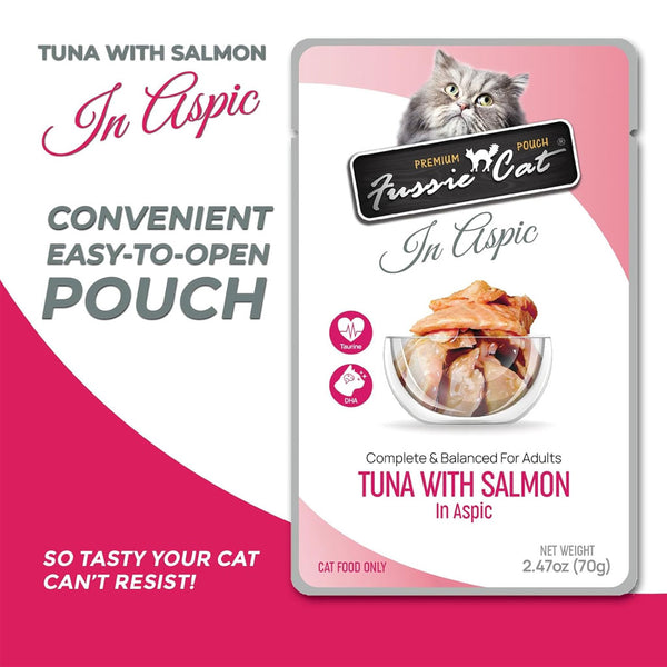 Fussie Cat Premium Tuna with Salmon in Aspic Wet Cat Food