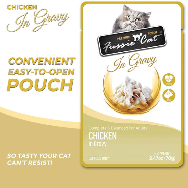 Fussie Cat Premium Chicken in Gravy Wet Cat Food, 2.47-oz