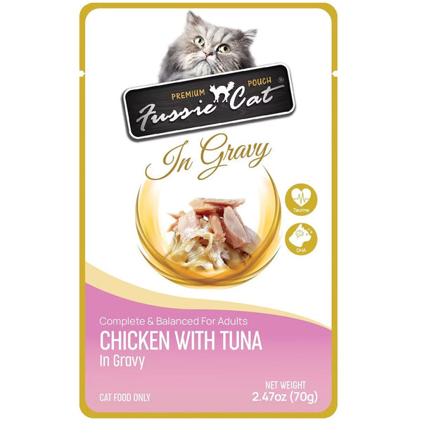 Fussie Cat Premium Chicken with Tuna in Gravy Wet Cat Food, 2.47-oz