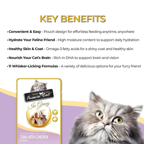 Fussie Cat Premium Tuna with Chicken in Gravy Wet Cat Food