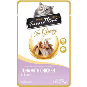 Fussie Cat Premium Tuna with Chicken in Gravy Wet Cat Food, 2.47-oz pouch