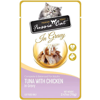 Fussie Cat Premium Tuna with Chicken in Gravy Wet Cat Food, 2.47-oz pouch