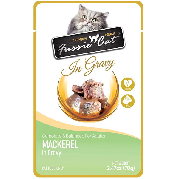 Fussie Cat Premium Mackerel in Gravy Wet Cat Food, 2.47-oz