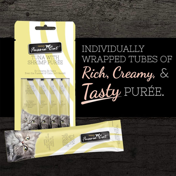 Fussie Cat Tuna with Shrimp Puree Lickable Cat Treats