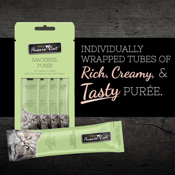 Fussie Cat Mackerel Puree Lickable Cat Treats