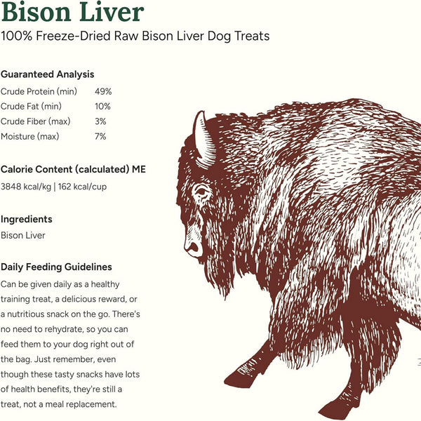 360 Pet Nutrition Bison Liver Freeze-Dried Raw Dog Treats