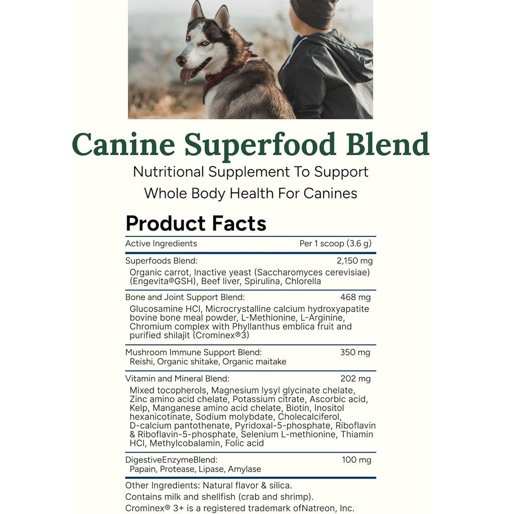 360 Pet Nutrition Canine Superfood Blend Nutritional Supplements for Dogs