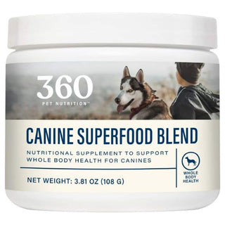 360 Pet Nutrition Canine Superfood Blend Nutritional Supplements for Dogs, 3.81-oz