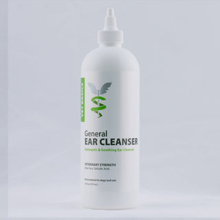 white bottle with labe, Vet Basics General Ear Cleanser, 16 oz