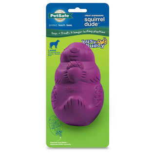 Petsafe Busy Buddy Squirrel Dude Treat Dispenser Dog Chew Toy Large