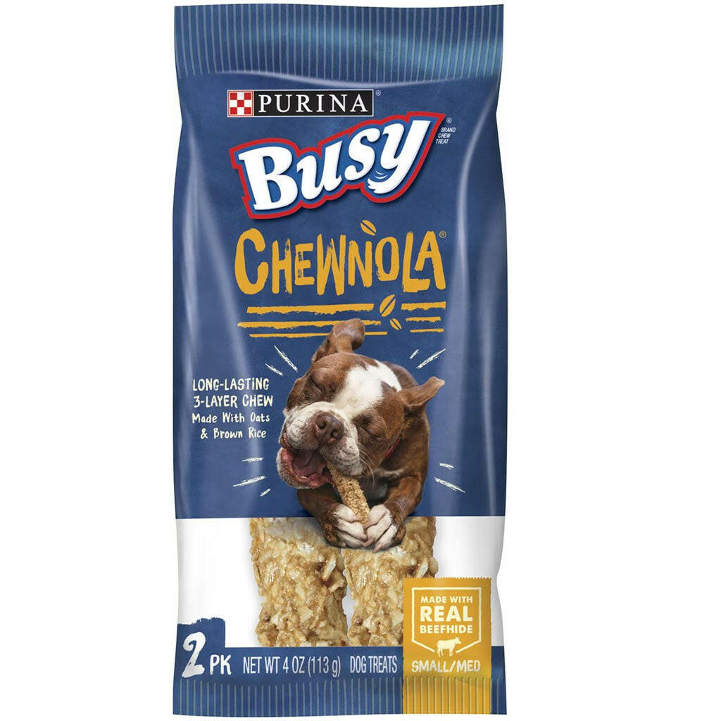 Busy Bone Chewnola Long-Lasting 3-Layer Chew Small/Medium Dog Treats, 2 Count