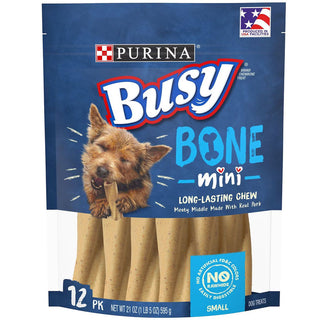 Busy Bone Mini Long Lasting Chew Dog Treats 12 count