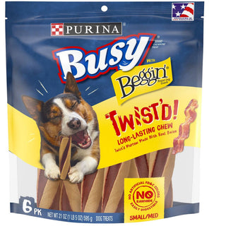 Busy Beggin' Twist'D! Long-Lasting Chew Small & Medium Dog Treat 6count
