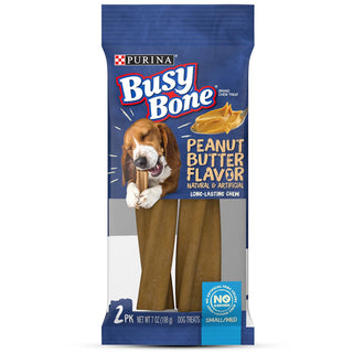 Busy Bone Peanut Butter Flavor Long-Lasting Chew Small & Medium Dog Treats 2 count