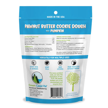 Package of Pawnut Butter Cookie Dough with Pumpkin by Green Coast Pet on a white background